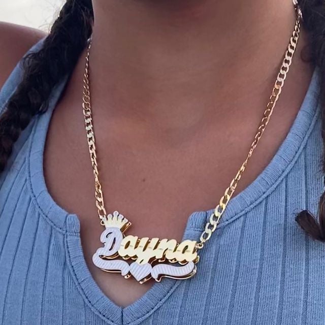 Crown Heart Name Necklace - silviax