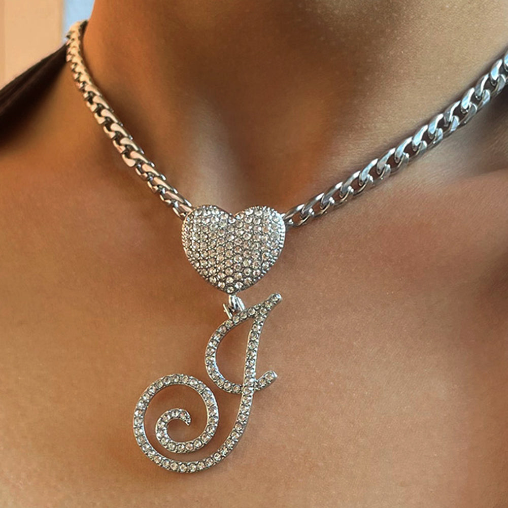Initial Pendant Necklaces Cuban Link 