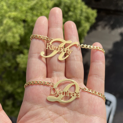 Personalized Custom Gold Plated Nameplate Intial Pendant Necklace-silviax