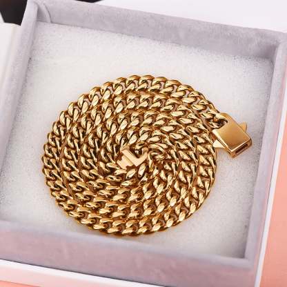 12mm Cuban Link Chain Gold Plated Hypoallergenic Hip Hop Jewelry Necklace For Men Women-silviax