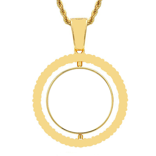 Rotating Double-Sided Round Pendant Gold Plated Personalized Photo Necklace-silviax