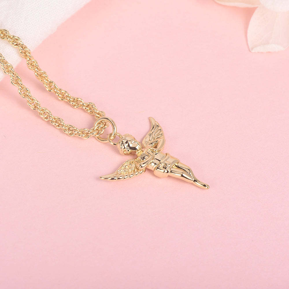 Angel Heavenly Guardian Pendant Charm Gold Plated Necklace-silviax