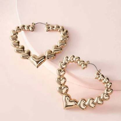 60mm Gold Plated Heart Hoop Earrings-silviax