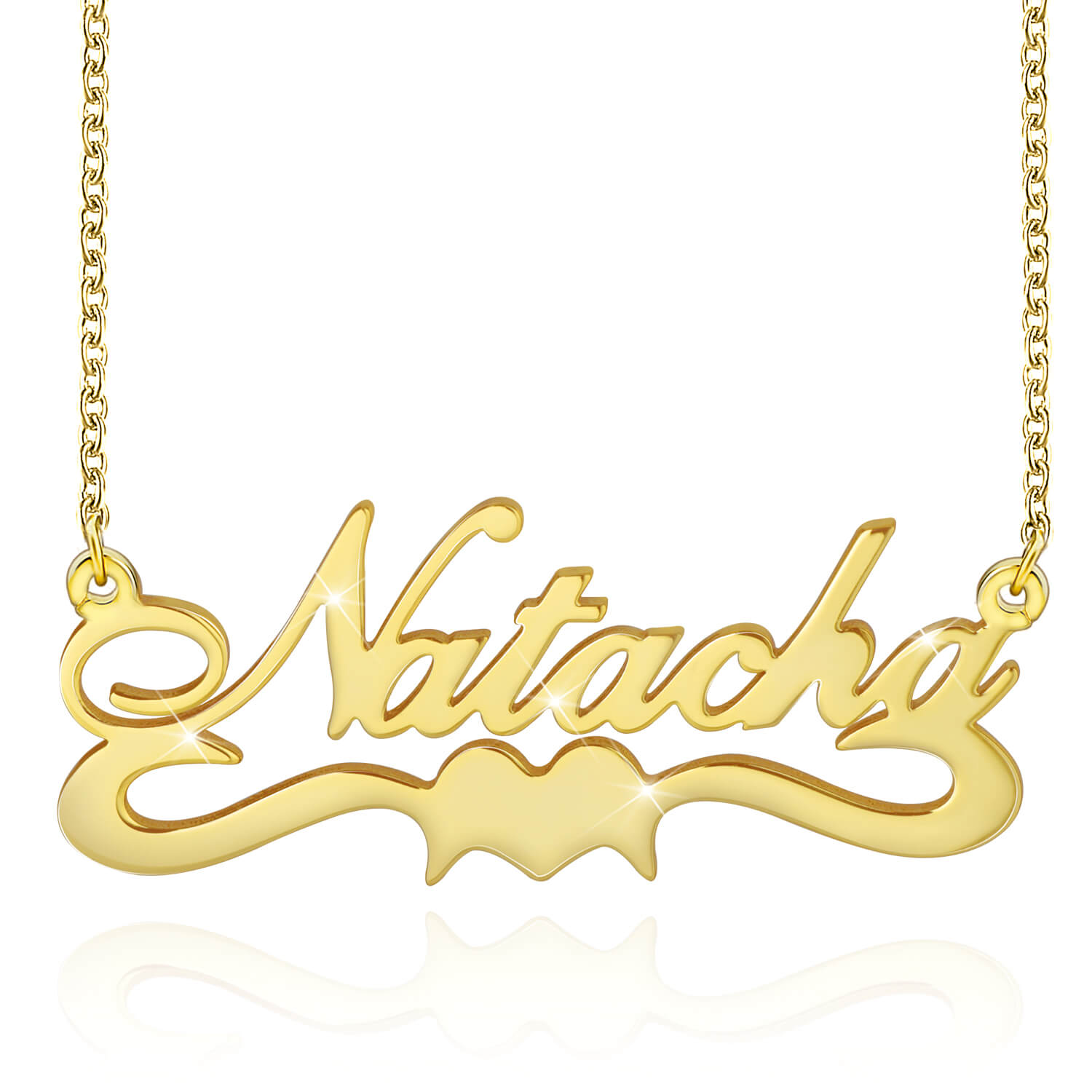 Love Heart Gold Plated Custom Name Necklace-silviax