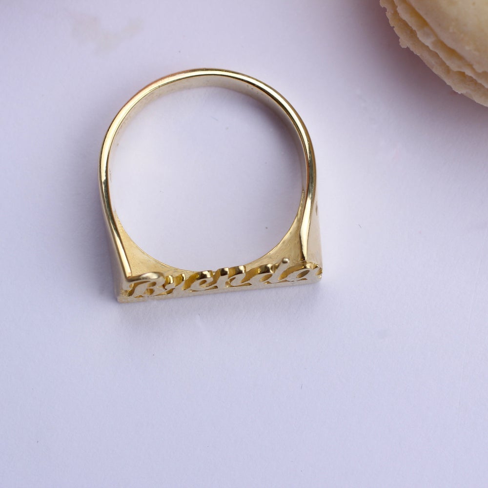 Customized Gold Plated Name Ring-silviax