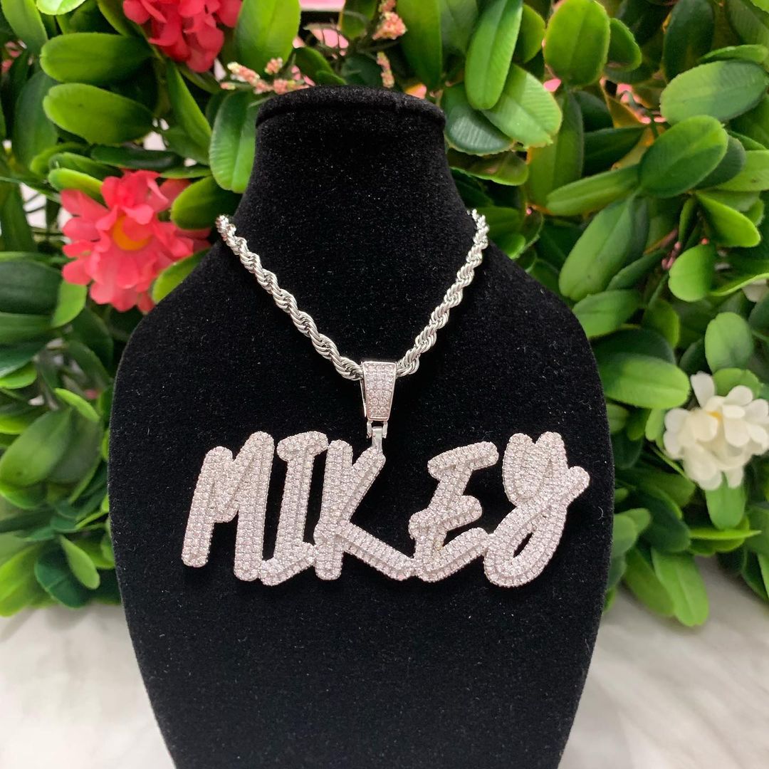 Hip Hop Style Iced Out Personalized Custom Name Necklace-silviax