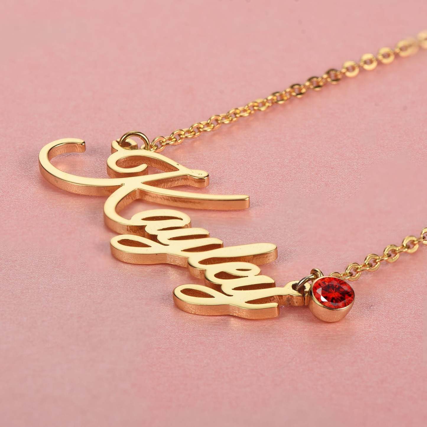 Gold Plated Personalized Custom Name Necklace with Birthstone Mother Gift-silviax