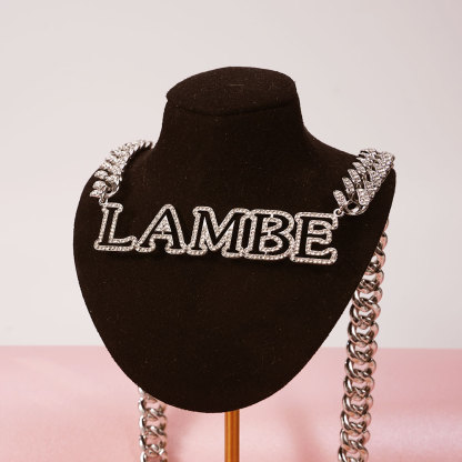 Hip Hop Style Cuban Chain Hollow Capital Letter Custom Initial Name Necklace-silviax