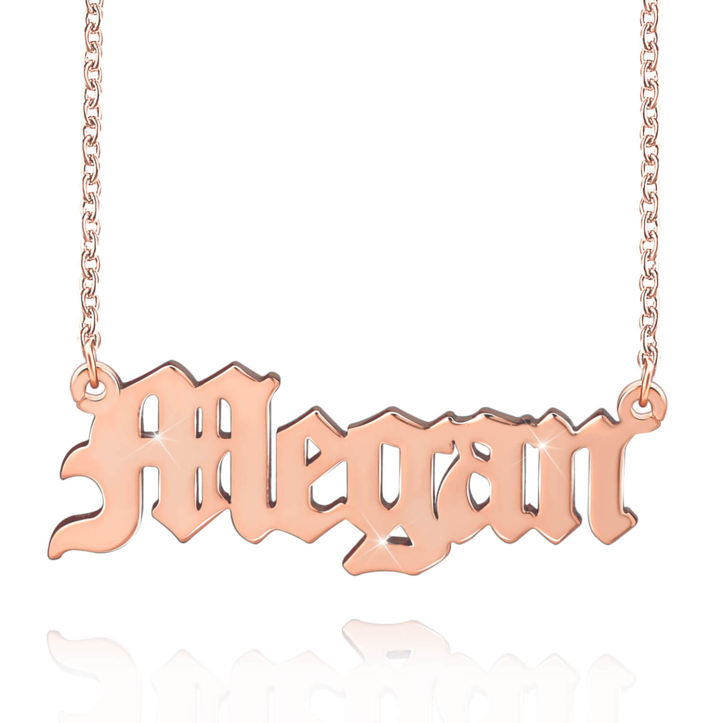 Old English Font Engraved Nameplate Pendant Personalized Custom Gold Plated Name Necklace Goth Style-silviax