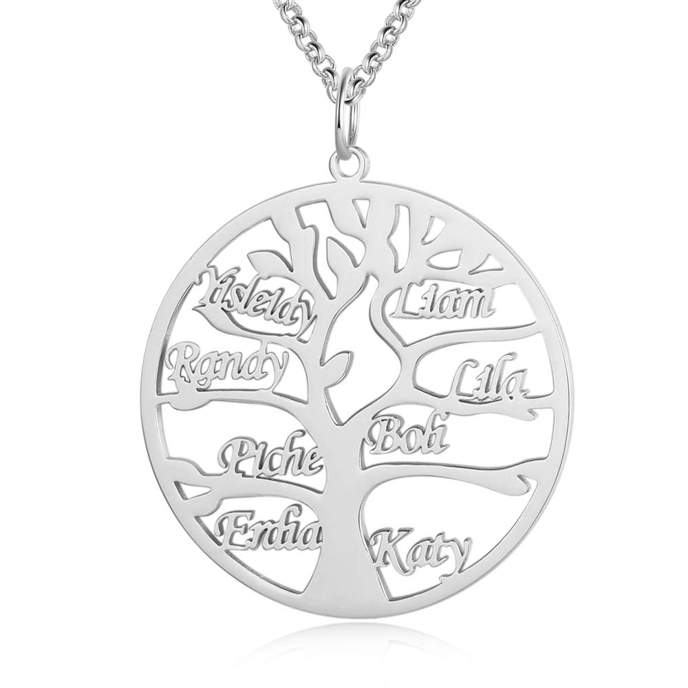 Tree of Life 1 to 8 Name Personalized Custom Family Necklace Jewelry Mother's Day Gift for Mom Women-silviax