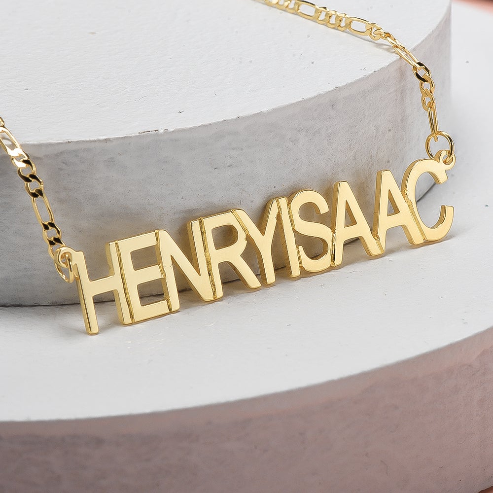 Gold Plated Personalized Capital Letter Name Necklace-silviax