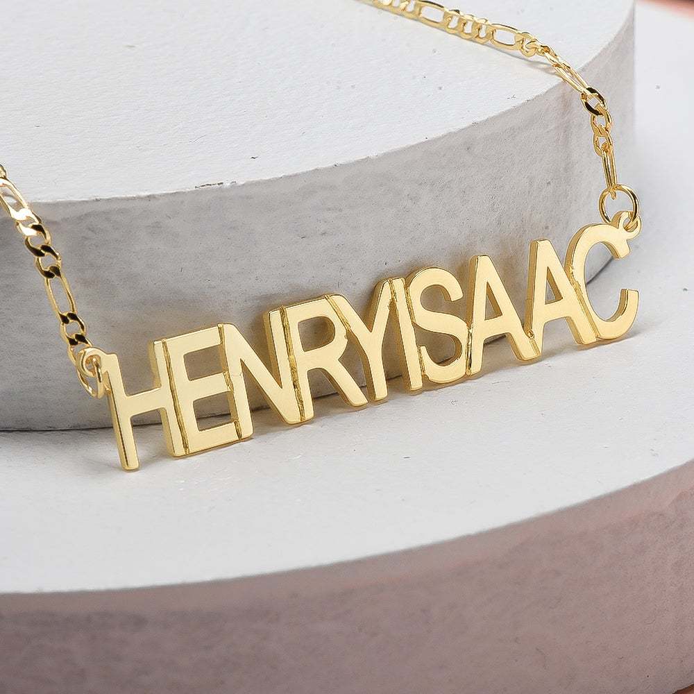 Gold Plated Personalized Capital Letter Name Necklace-silviax