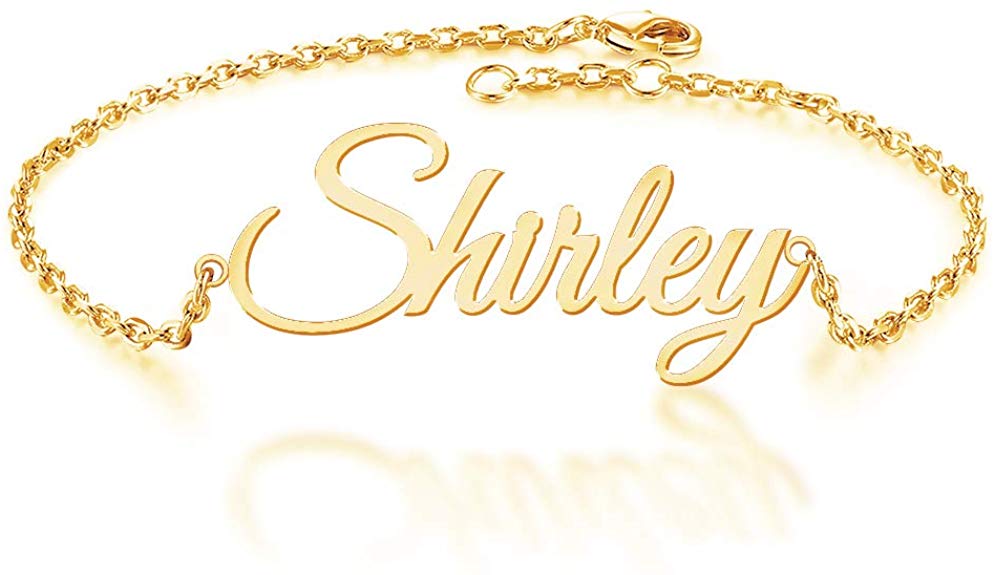 Gold Plated Classic Name Bracelet For Girls-silviax