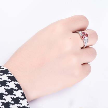 3 Birthstones & Names Personalized Engraved Mother Heart Ring-silviax