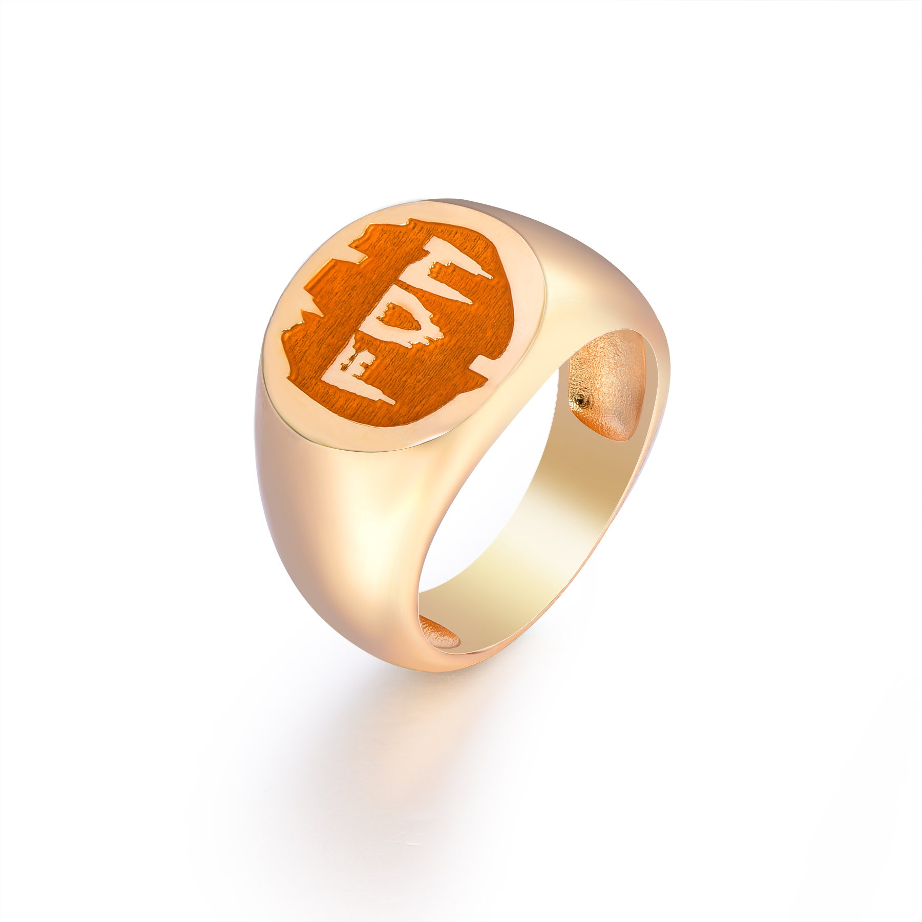 Halloween Pumpkin Gothic Gold Plated Personalized Custom Name Ring