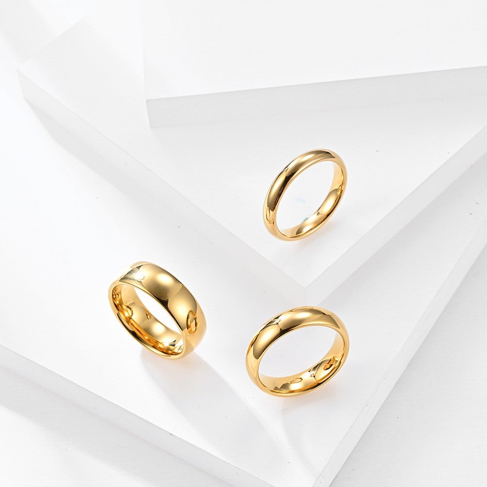4mm 6mm 8mm Gold Plated Ring-silviax