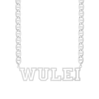 Hollow Letter Nameplate Pendant Personalized Custom Gold Plated Name Necklace-silviax
