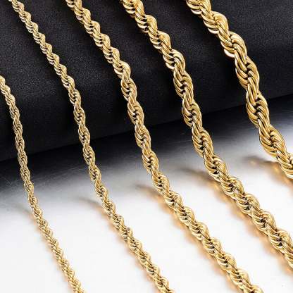 Rope Chain 2mm-6mm Gold Plated Necklace-silviax