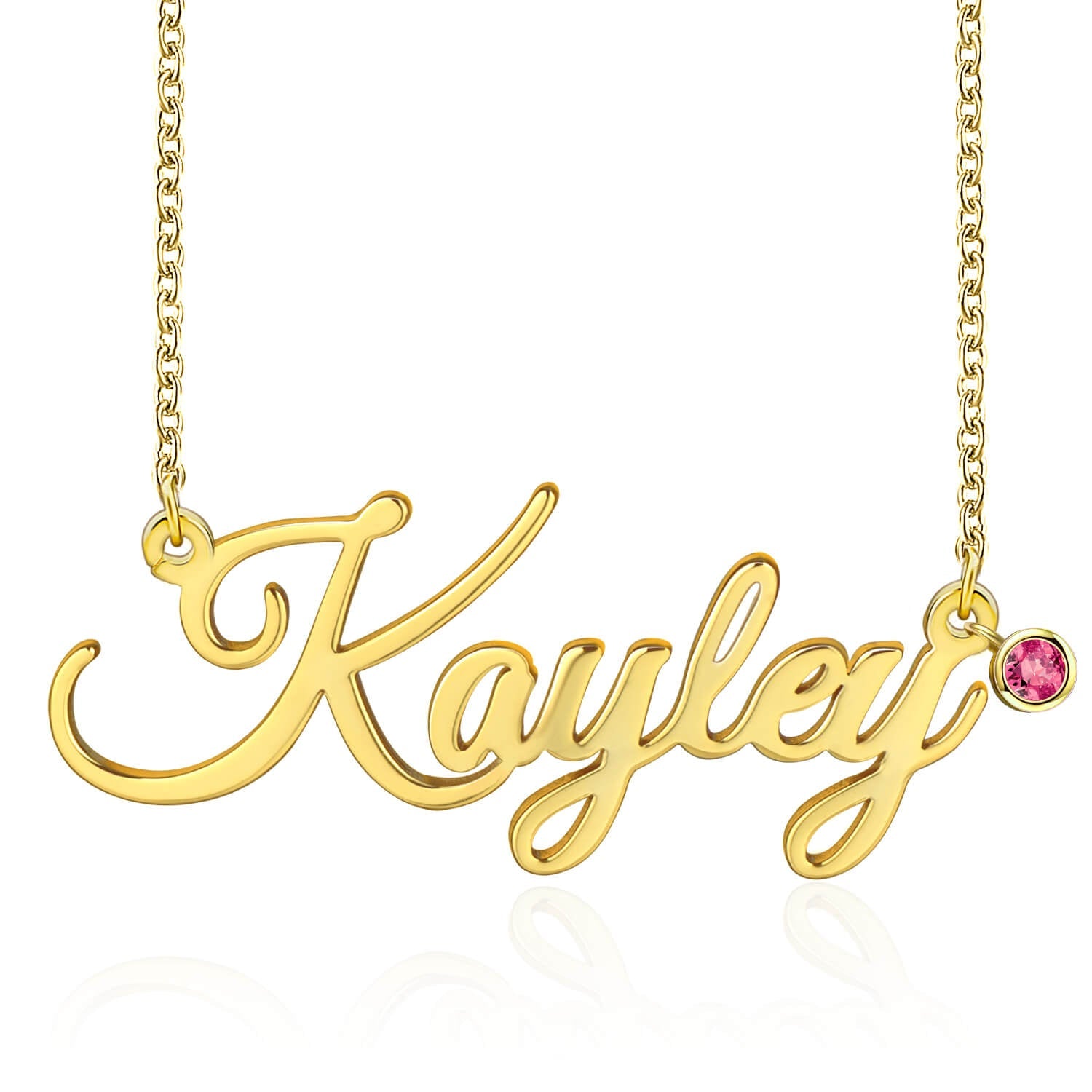 Gold Plated Personalized Custom Name Necklace with Birthstone Mother Gift-silviax