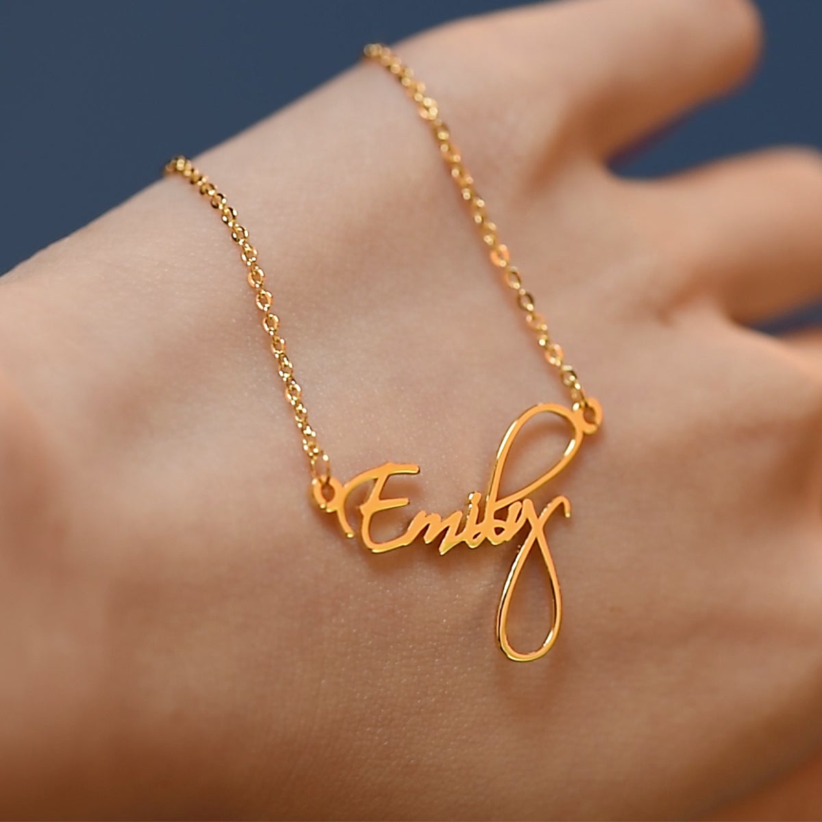 Nameplate Pendant Gold Plated Personalized Name Necklace Custom Jewelry Gift for Kids Women-silviax