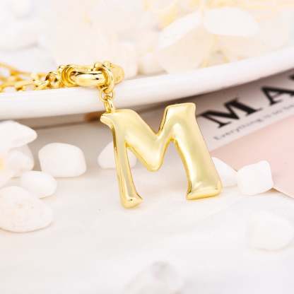 Initial Letter Personality Pendant Personalized Custom Gold Plated Initial Necklace-silviax