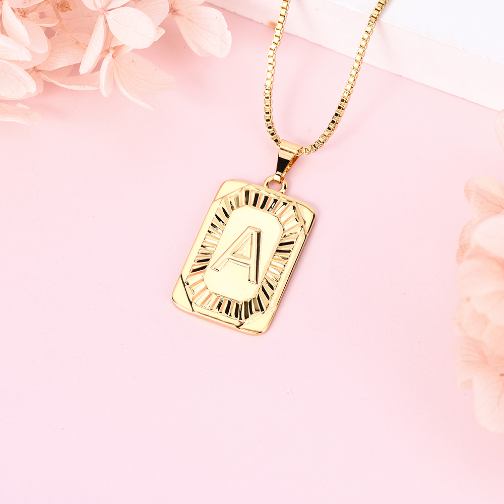 Gold Plated Initial Letter Pendant Necklace-silviax