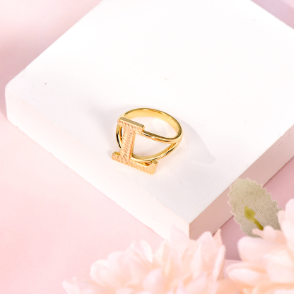 Gold Plated Personalized Custom Zirconia A-Z Initial Ring Women Men Gifts-silviax