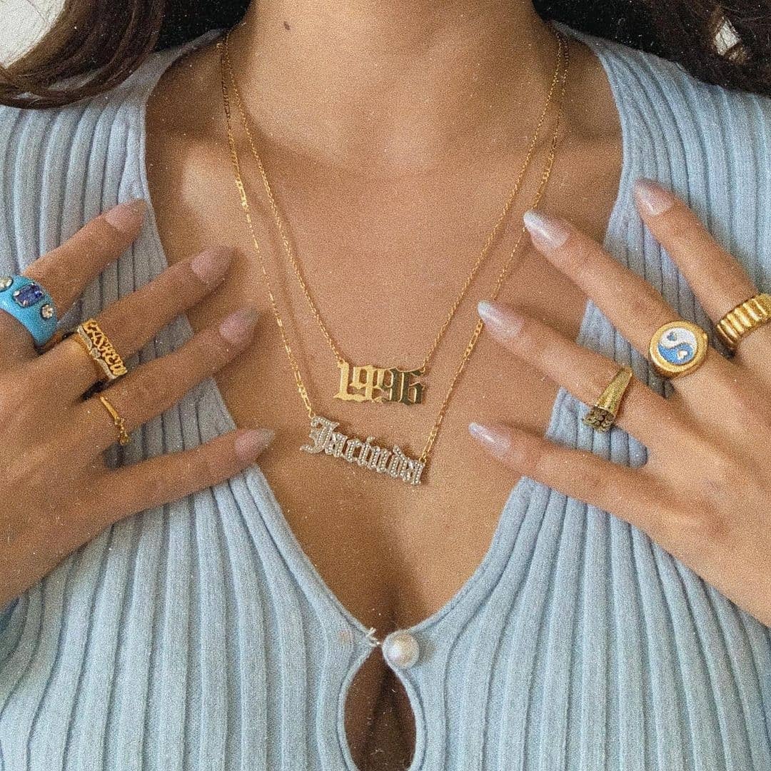 Birth Year Number Gold Plated Personalized Necklace-silviax
