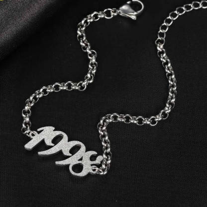 Year Date Personalized Custom Gold Plated Number Bracelet-silviax