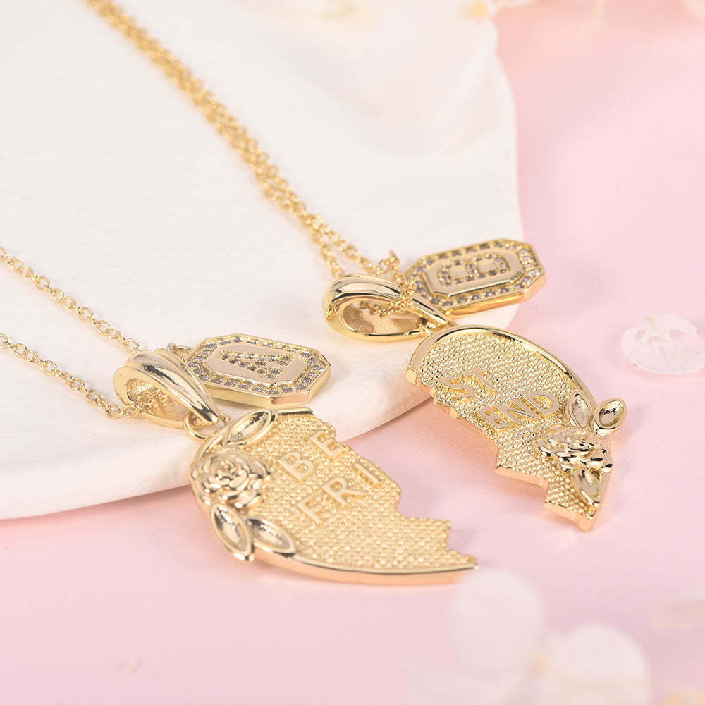 Half Heart Pendant Personalized Custom Gold Plated Name Necklace-silviax
