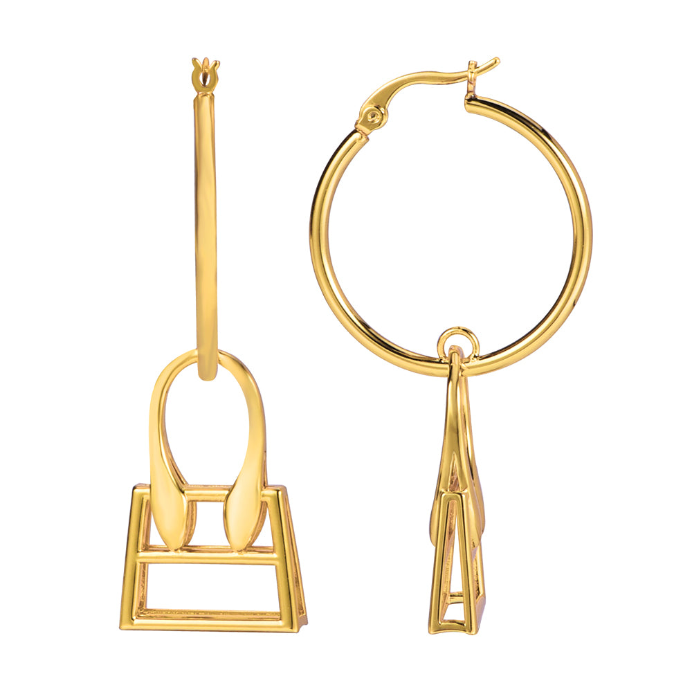 Gold Plated Bag Shaped Earrings-silviax