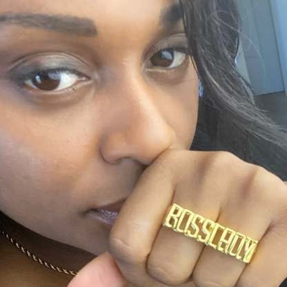 Double Finger Style Gold Plated Personalized Name Ring-silviax