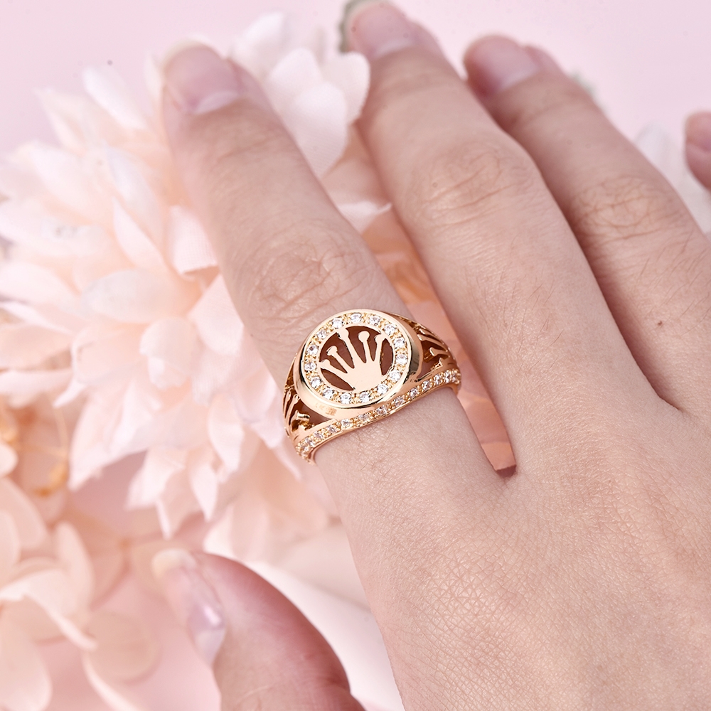 Gold Plated Zircon Crown Ring Gifts For Men-silviax