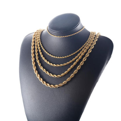 Rope Chain 2mm-6mm Gold Plated Necklace-silviax