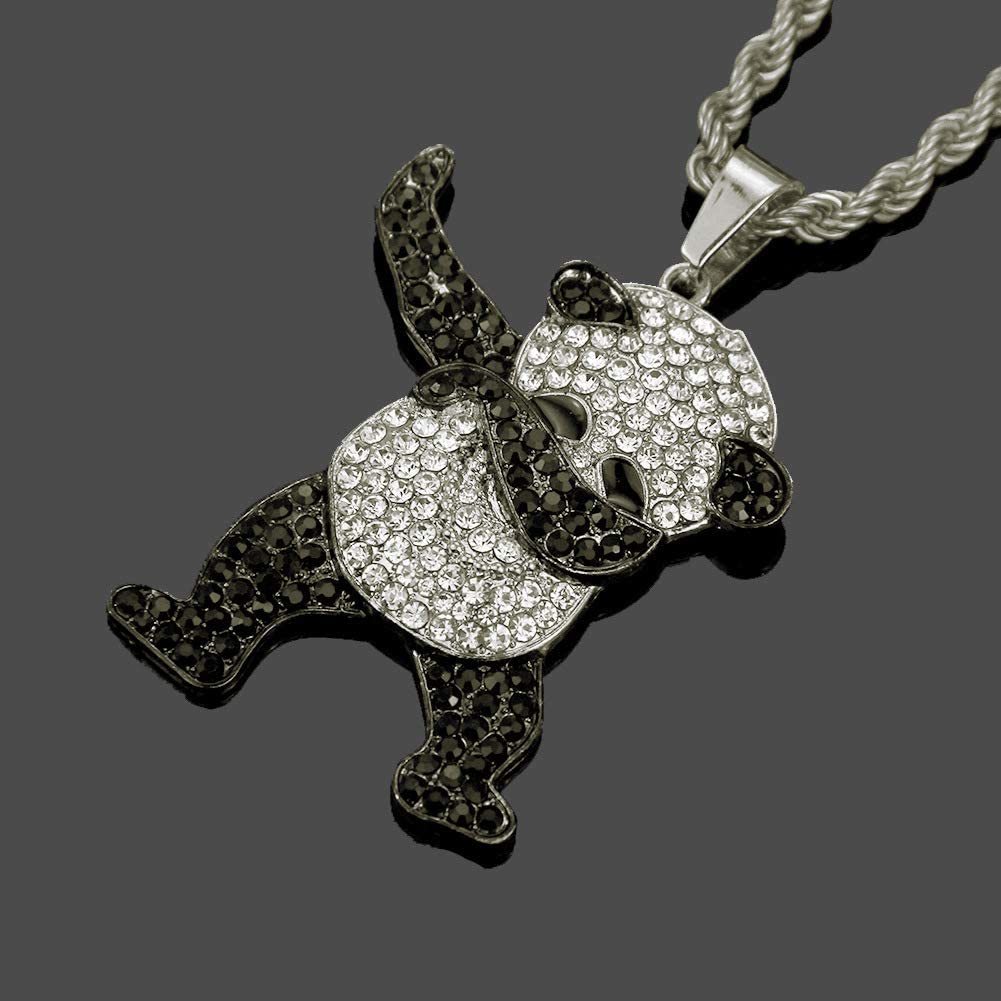 Panda Pendant Hip Hop Necklace-silviax