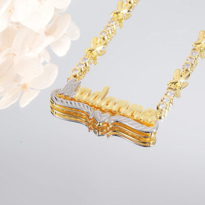XOXO Chain Double Layer Personalized Custom Name Necklace-silviax