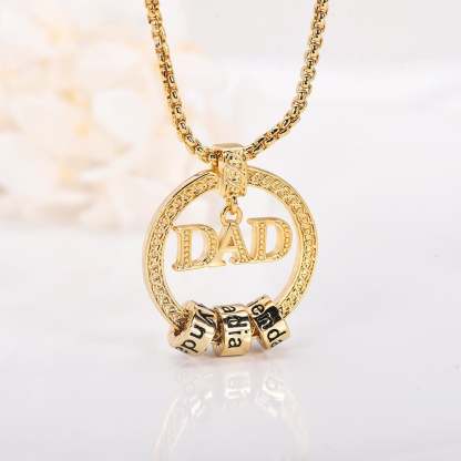 Dad 1-5 Name Beads and Birthstones Personalized Custom Family Necklace Father's Day Gift for Dad-silviax