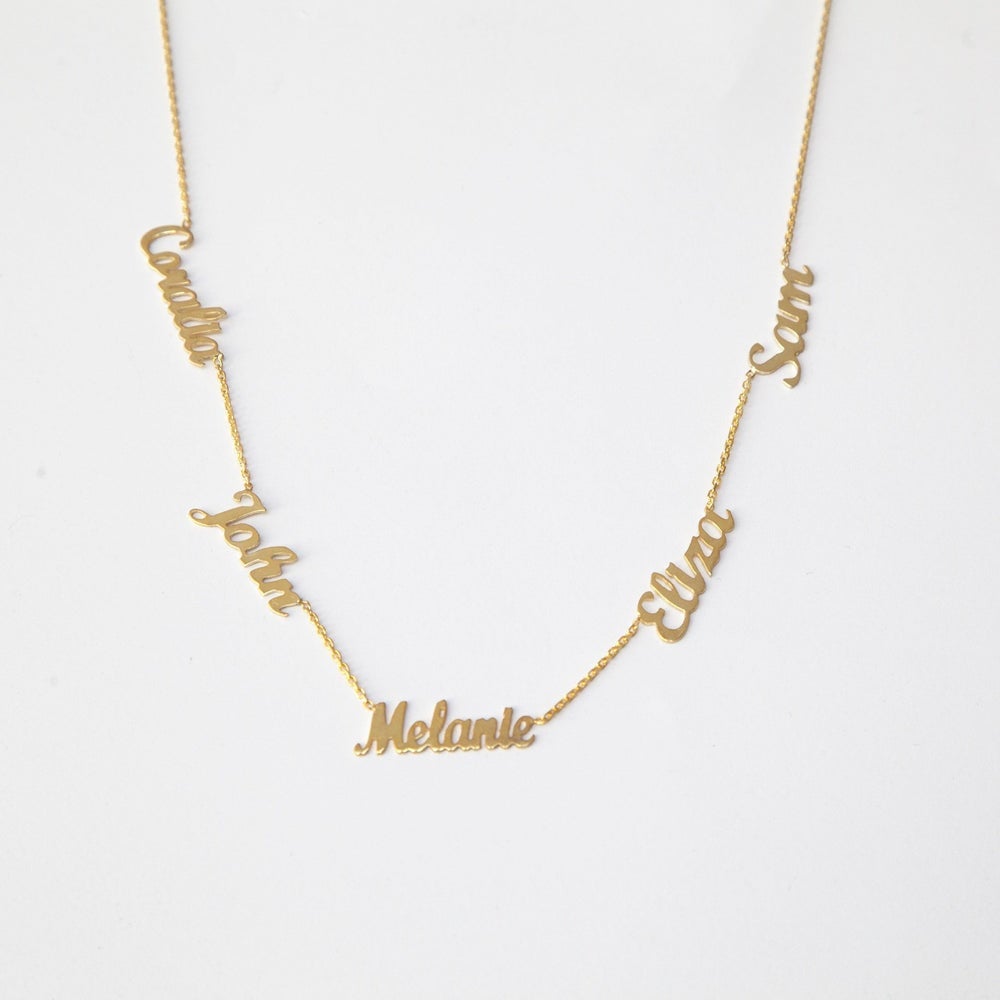 Five Names Custom Gold Plated Family Necklace-silviax