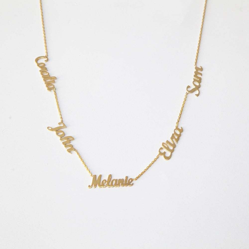 Five Names Custom Gold Plated Family Necklace-silviax