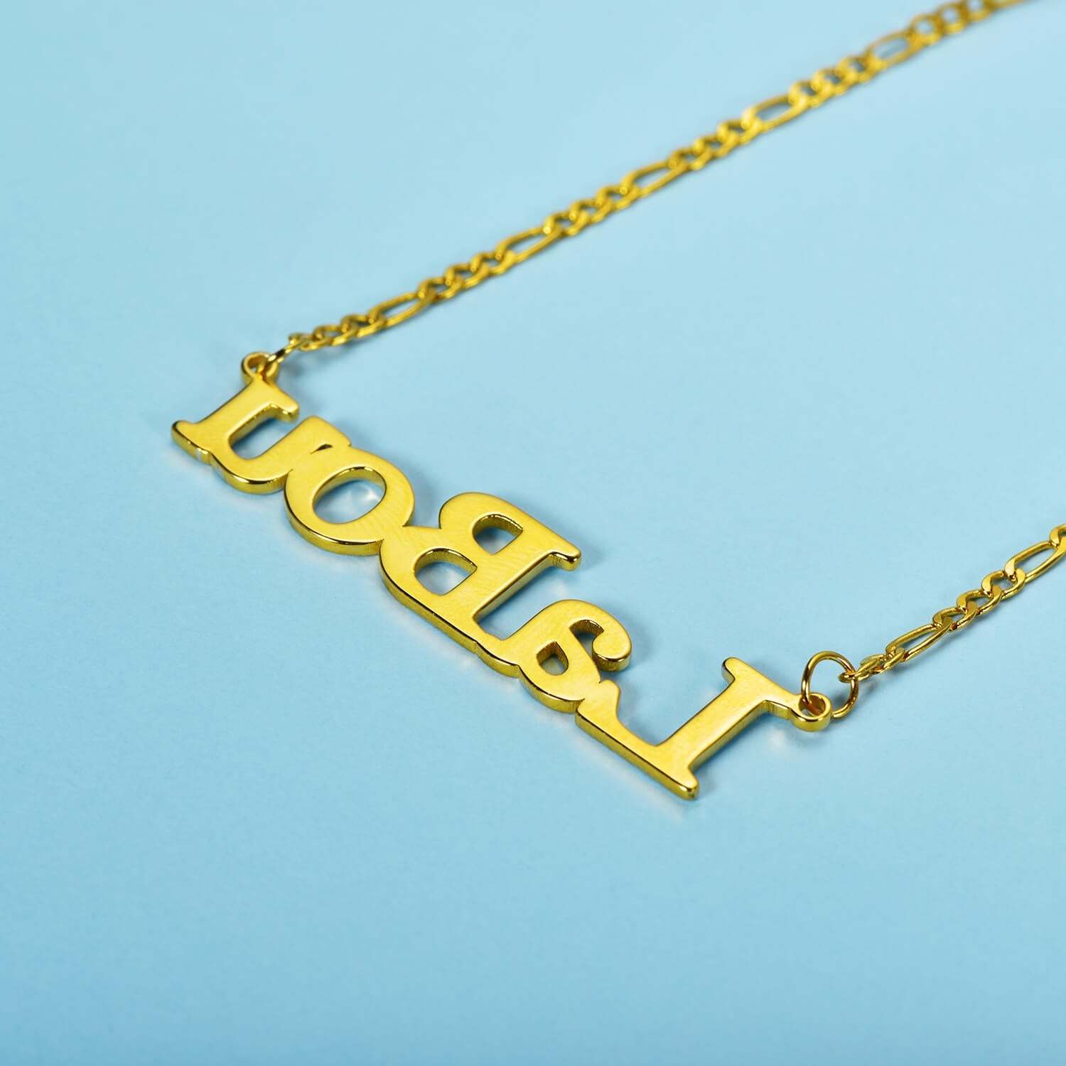 Two Tone Capital Letters Personalized Custom Gold Plated Name Necklace-silviax