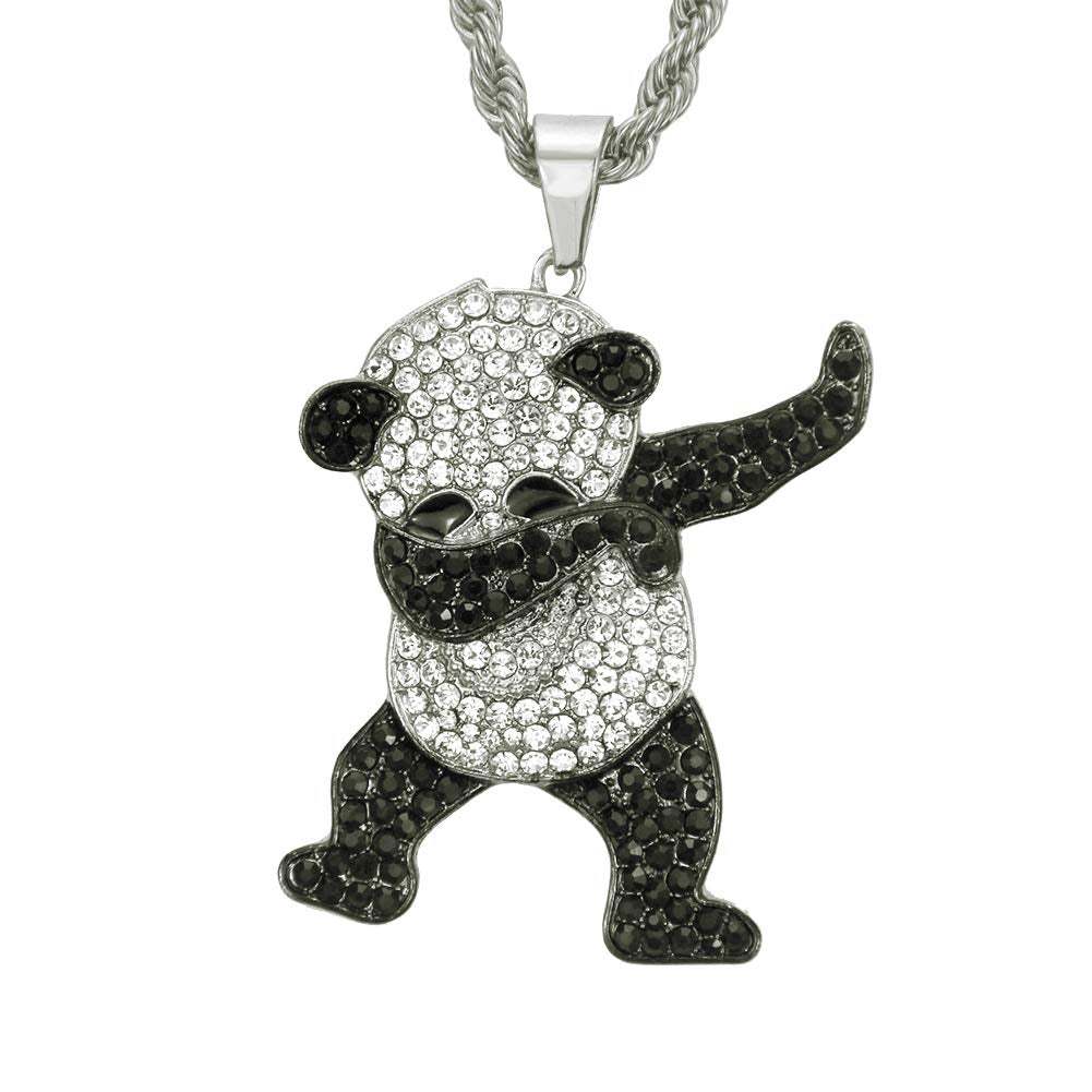 Panda Pendant Hip Hop Necklace-silviax