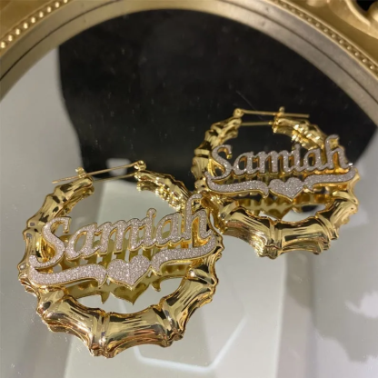 Acrylic Love Jewelry Set 3pcs Buddha Necklace Personalized Name Necklace And Bambom Earring