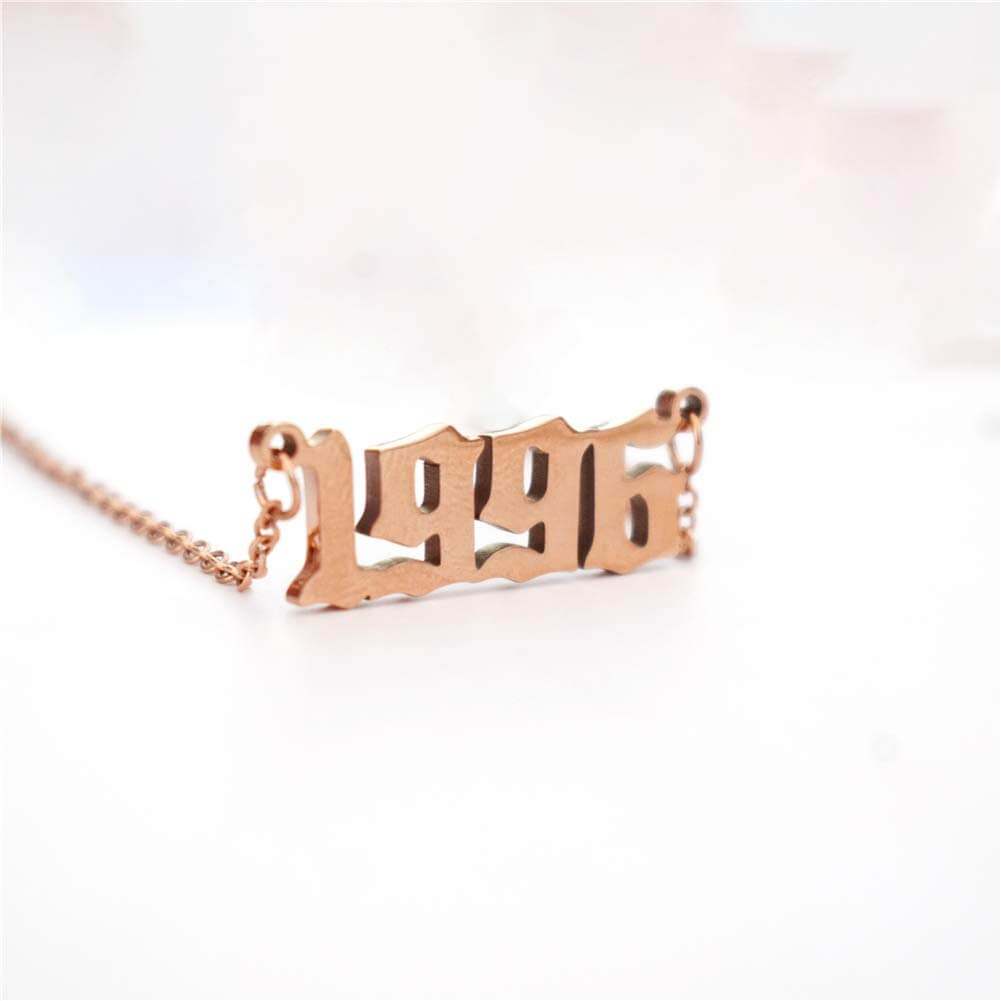 Birth Year Number Gold Plated Personalized Necklace-silviax