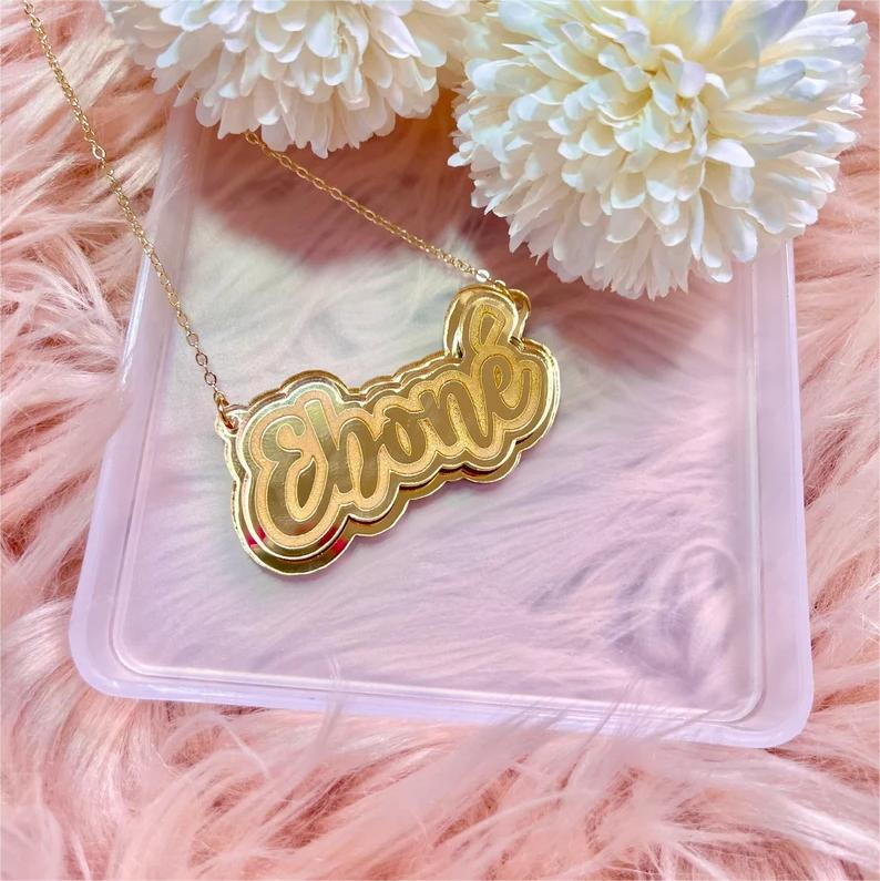 Acrylic Color Nameplate Personalized Custom Cute Name Necklace-silviax