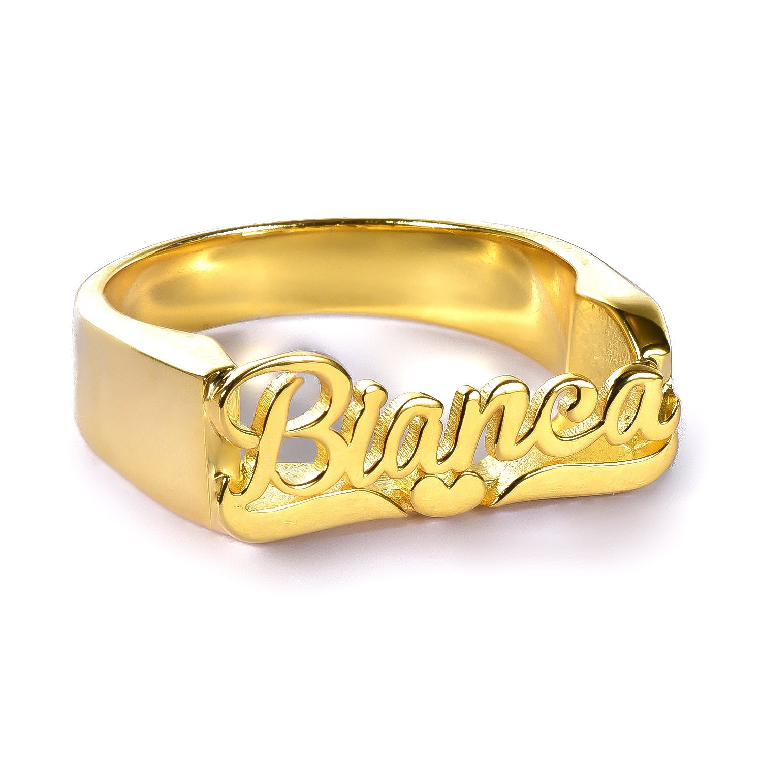 Gold Plated Personalized Name Heart Ring-silviax