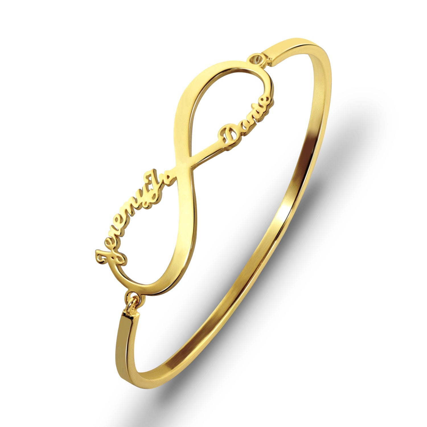 2 Name Infinity Symbol Bracelet Gold Plating-silviax