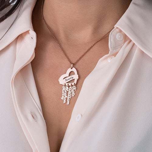 Mother Necklace With 1 To 4 Name Personalized Family Necklace-silviax
