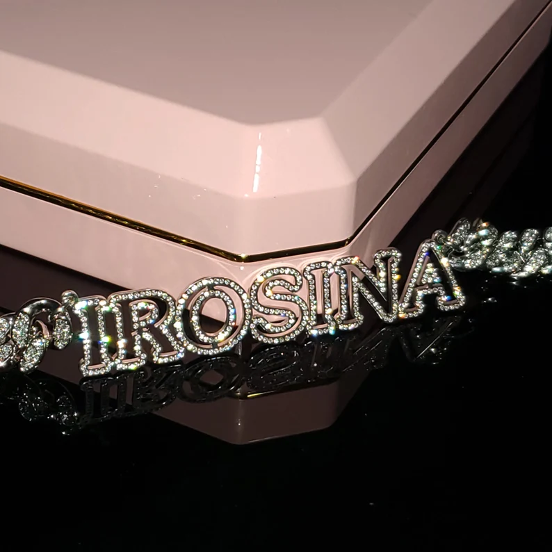 Hip Hop Style Cuban Chain Hollow Capital Letter Custom Initial Name Necklace-silviax