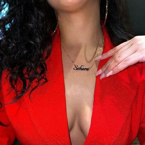 Nameplate Pendant Engrave Gold Plated Name Necklace Personalized Custom Jewelry Gift for Women Kid-silviax