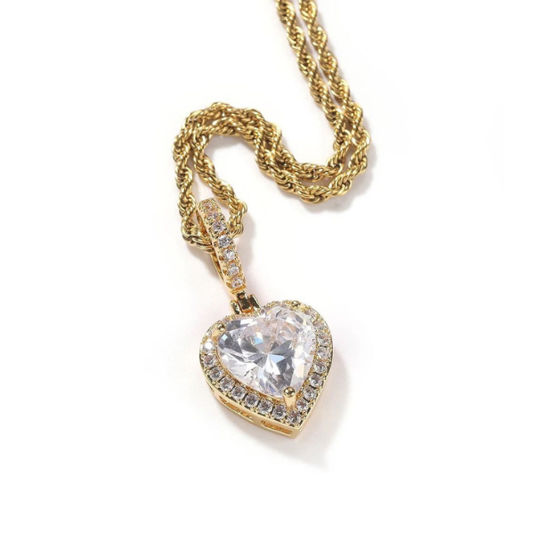 CZ Heart Shaped Pendant Personalized Birthstone Heart Necklace-silviax